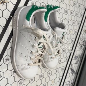 Adidas Kids Stan Smith White and Green Sneakers
